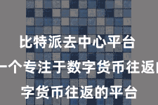 比特派去中心平台 四肢一个专注于数字货币往返的平台